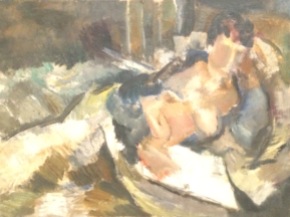 Dorothy Mead, Reclining Fiogure. c. 1954. oil on canvas